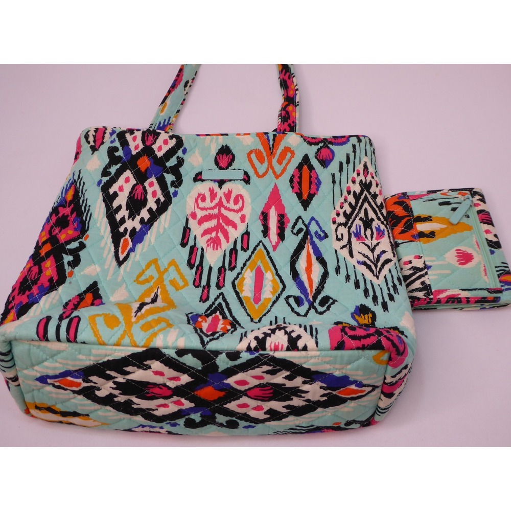 Vera Bradley Pueblo Quilted Tote Bag and Matching Wallet Set